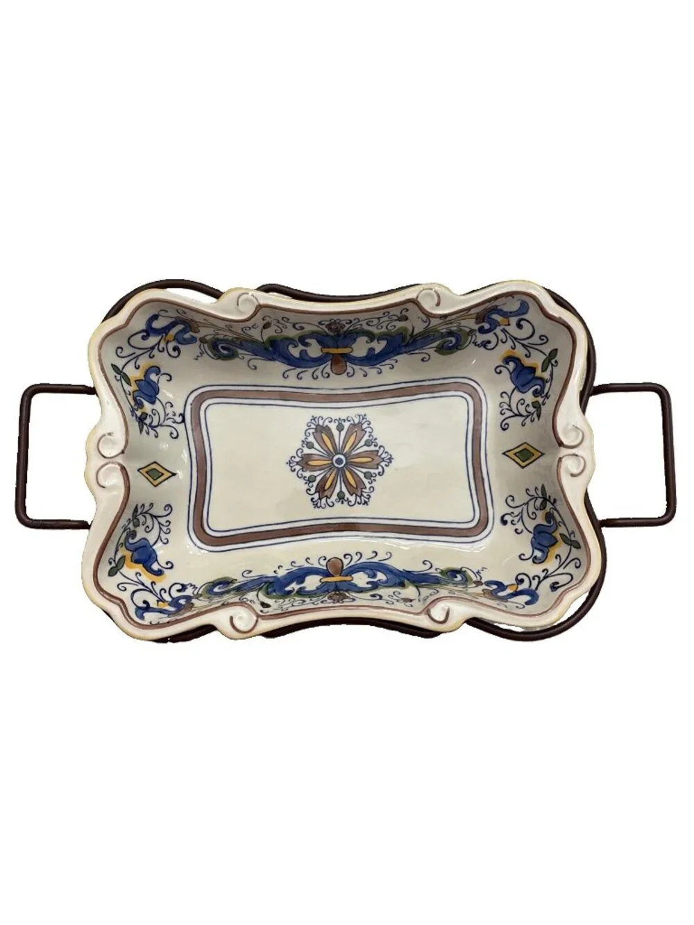 Vintage Temptations By Tara Stoneware Baking Dish Ovenware Liner & Rack
